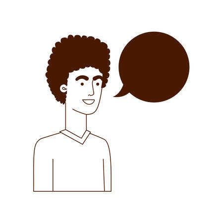 man with speech bubble avatar character vector illustration designのイラスト素材