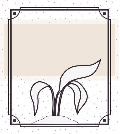 pattern plant with frame isolated icon vector illustration designのイラスト素材