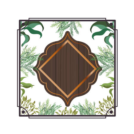 frame with foliage isolated icon vector illustration designのイラスト素材