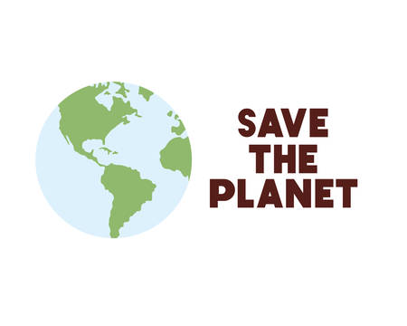 save the planet label icon vector illustration designのイラスト素材