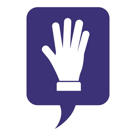 speech bubble with hand stop vector illustration designのイラスト素材