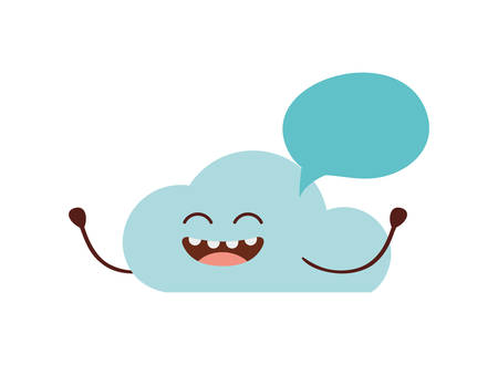 beautiful cloud kawaii isolated icon vector illustration designのイラスト素材