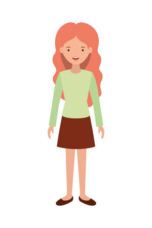 young woman avatar character vector illustration designのイラスト素材