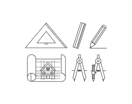 construction tools set items vector illustration designのイラスト素材