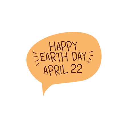 happy earth day label icon vector illustration designのイラスト素材