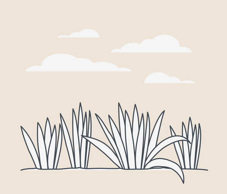 marine plants ecosystem scene vector illustration designのイラスト素材