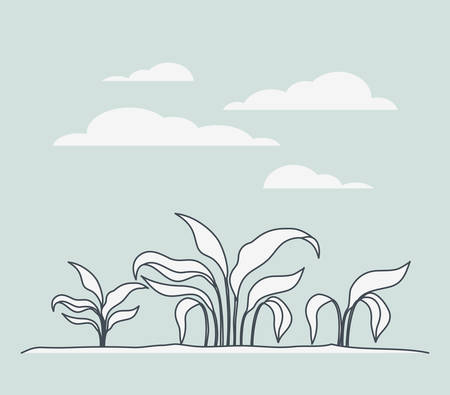 marine plants ecosystem scene vector illustration designのイラスト素材
