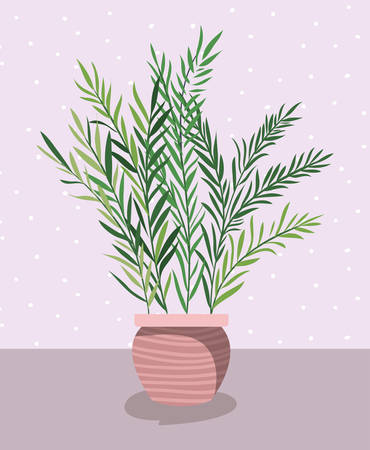 beautiful houseplant in pot vector illustration designのイラスト素材
