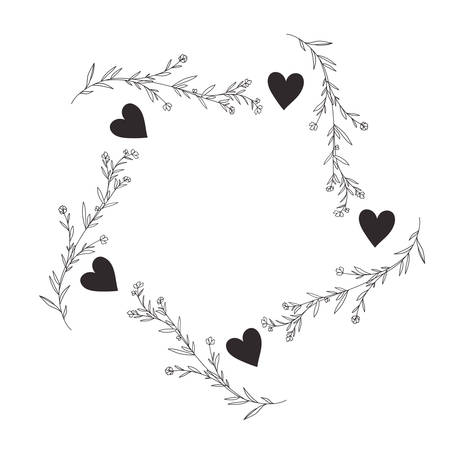garland with flowers and leafs isolated iconのイラスト素材