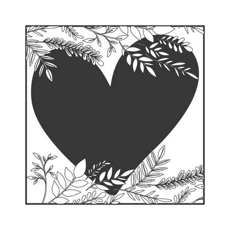 frame with flowers and leafs icon vector illustration designのイラスト素材