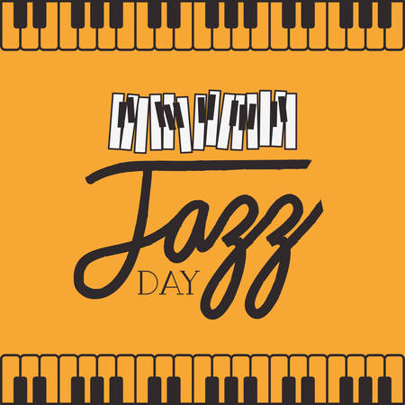 jazz day poster with piano keyboard vector illustration designのイラスト素材