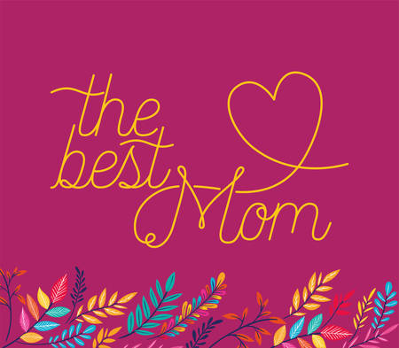 happy mothers day card with floral decoration vector illustration designのイラスト素材