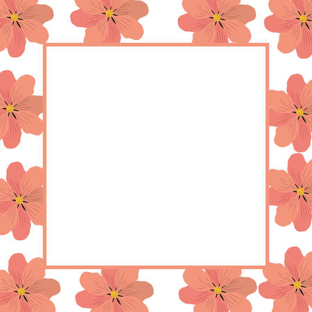 frame with flower isolated icon vector illustration designのイラスト素材