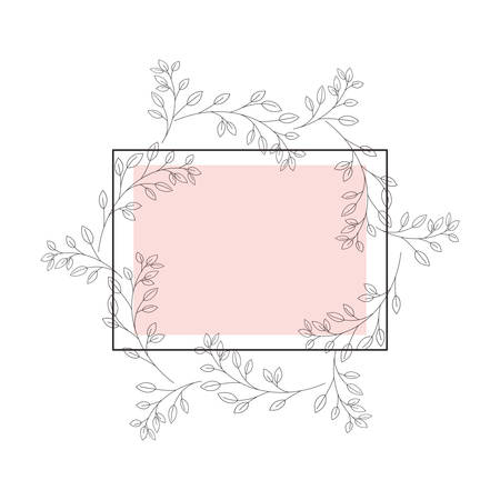 frame with flowers isolated icon vector illustration desingのイラスト素材