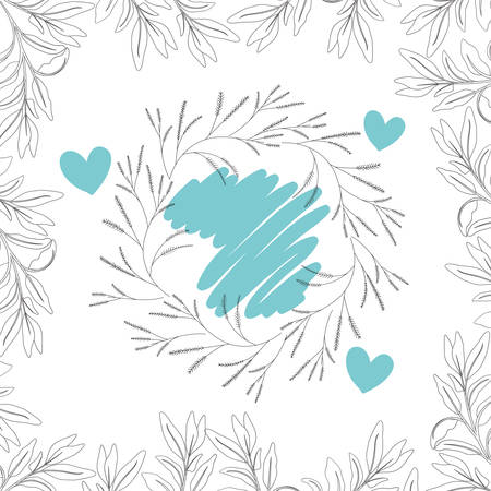 garland with flowers and heart isolated icon vector illustration desingのイラスト素材