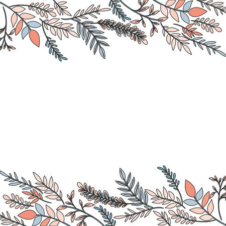frame with flowers and leafs icon vector illustration designのイラスト素材