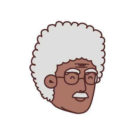 head of grandfather avatar character vector illustration designのイラスト素材