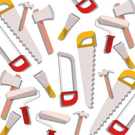 construction tools pattern isolated icon vector illustration designのイラスト素材