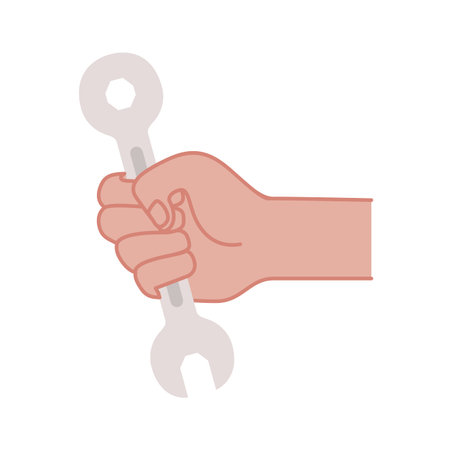 hand with wrench tool isolated icon vector illustration designのイラスト素材
