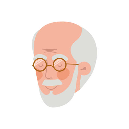 head of grandfather avatar character vector illustration designのイラスト素材