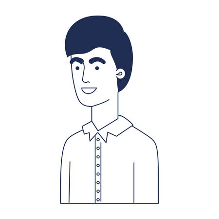 young man avatar character vector illustration designのイラスト素材