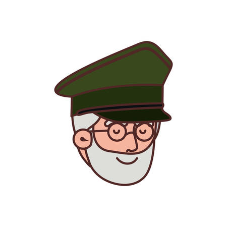 veteran head avatar character vector illustration designのイラスト素材