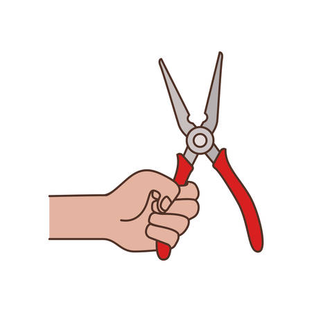 hand with splier tool isolated icon vector illustration designのイラスト素材
