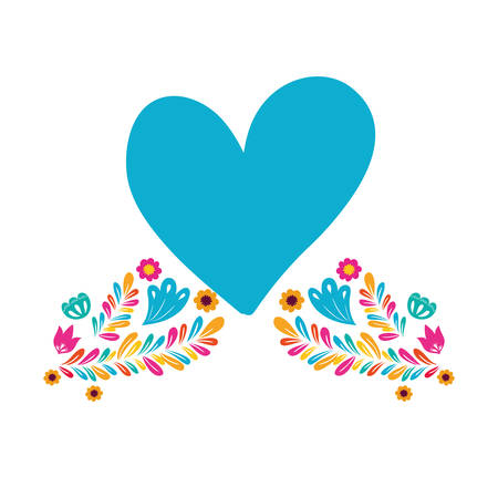 garland with flowers and heart isolated icon vector illustration designのイラスト素材