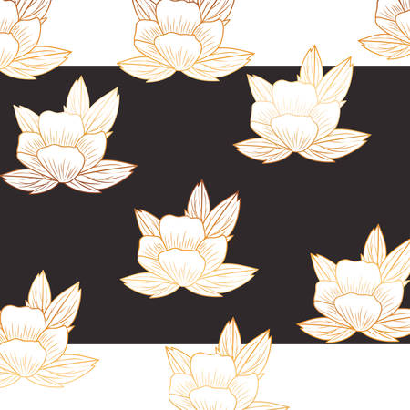 pattern flowers with leafs isolated icon vector illustration designのイラスト素材