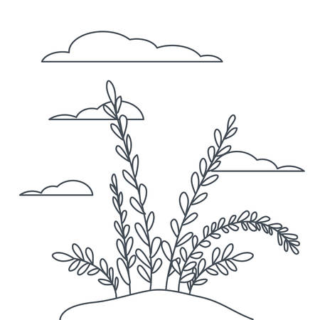 plant in landscape isolated icon vector illustration designのイラスト素材