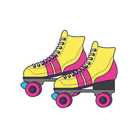 skate rollers ninetys icon vector illustration designのイラスト素材