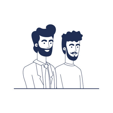 young men avatar character vector illustration designのイラスト素材