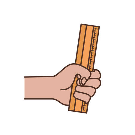 hand with ruler tool isolated icon vector illustration designのイラスト素材