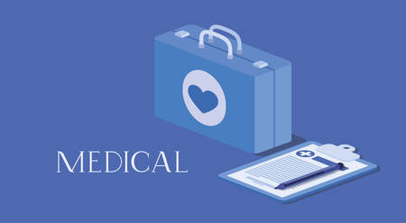 medical kit with order in checklist vector illustration designのイラスト素材
