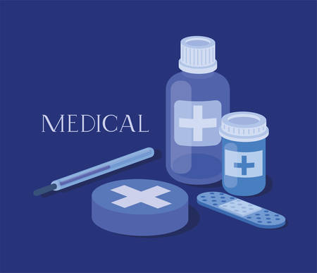 set of medical icons vector illustration designのイラスト素材