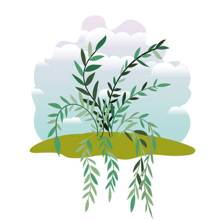plant in landscape isolated icon vector illustration designのイラスト素材