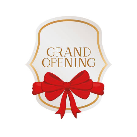 frame and ribbon with label grand opening vector illustration designのイラスト素材