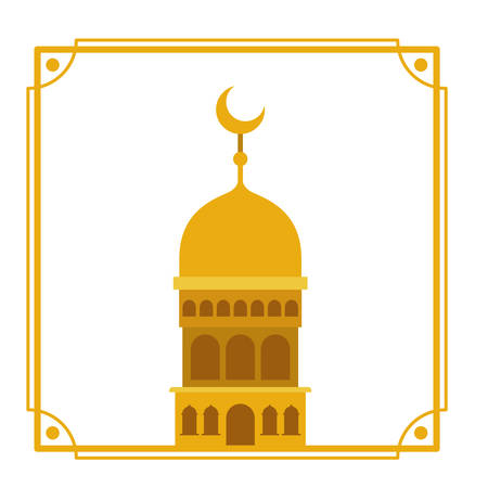 ramadan kareem mosque building icon vector illustration designのイラスト素材
