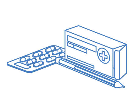 medicine drugs on white background vector illustration designのイラスト素材