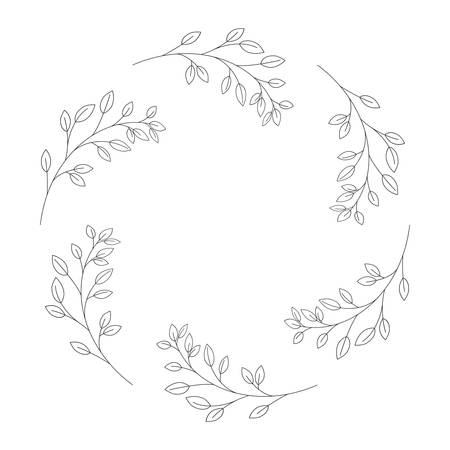 garland with flowers and leafs isolated iconのイラスト素材