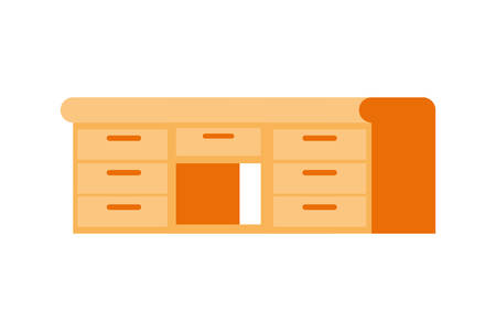 wooden shelving in white background icon vector illustration designのイラスト素材