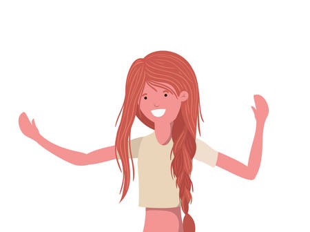 young woman with swimsuit on white background vector illustration designのイラスト素材