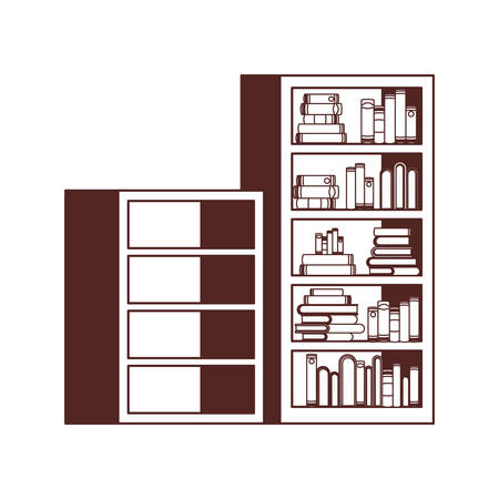 shelving with books in white background vector illustration designのイラスト素材
