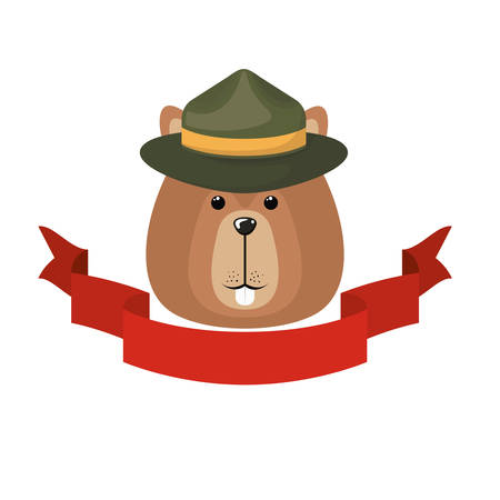 Beaver animal design, forest canada life nature and fauna theme Vector illustrationのイラスト素材