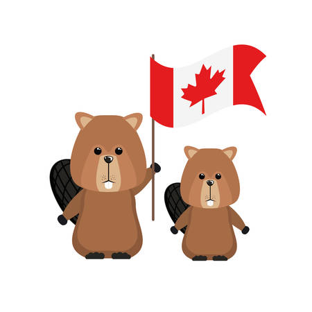 Beaver animal design, forest canada life nature and fauna theme Vector illustrationのイラスト素材