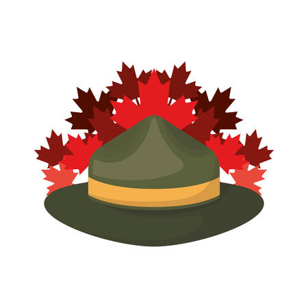 Maple leaf and hat design, Canada culture national country travel and tourism theme Vector illustrationのイラスト素材