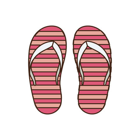 striped beach sandals on white background vector illustration designのイラスト素材