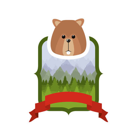 Beaver animal design, forest canada life nature and fauna theme Vector illustrationのイラスト素材