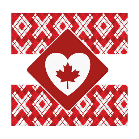 Maple leaf frame design, Canada plant floral garden nature decoration ornament  and season theme Vector illustrationのイラスト素材