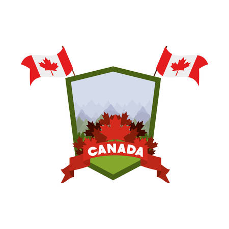 Label and canada design, Culture national country travel and tourism theme Vector illustrationのイラスト素材